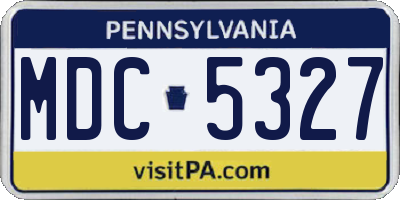 PA license plate MDC5327