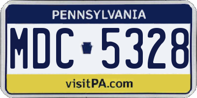 PA license plate MDC5328