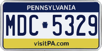 PA license plate MDC5329