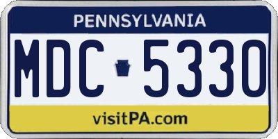 PA license plate MDC5330