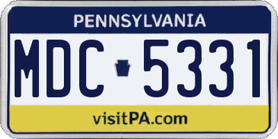 PA license plate MDC5331