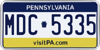 PA license plate MDC5335