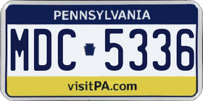 PA license plate MDC5336