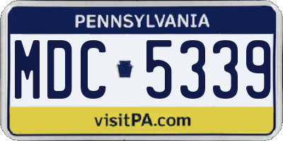 PA license plate MDC5339