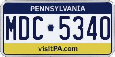 PA license plate MDC5340