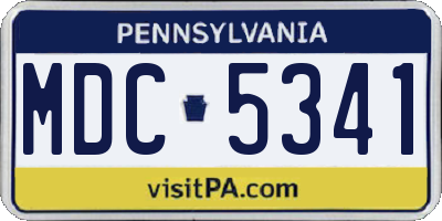 PA license plate MDC5341
