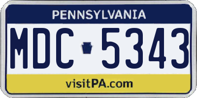 PA license plate MDC5343