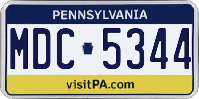 PA license plate MDC5344
