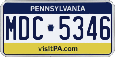 PA license plate MDC5346