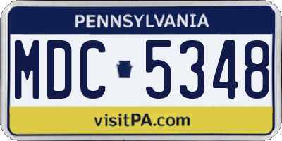 PA license plate MDC5348