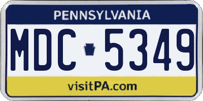 PA license plate MDC5349