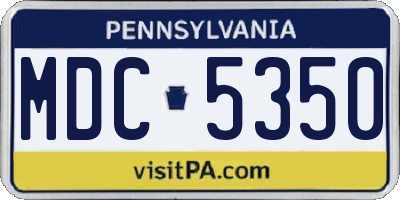 PA license plate MDC5350