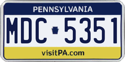 PA license plate MDC5351
