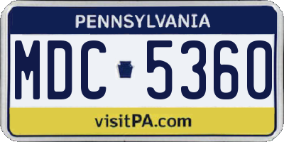 PA license plate MDC5360