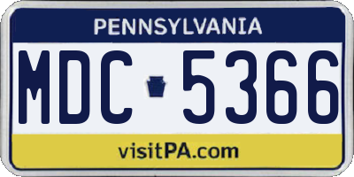 PA license plate MDC5366