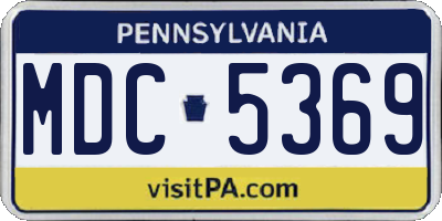 PA license plate MDC5369