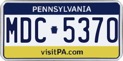 PA license plate MDC5370