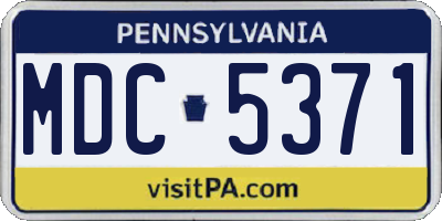 PA license plate MDC5371