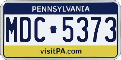 PA license plate MDC5373