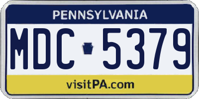 PA license plate MDC5379