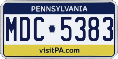 PA license plate MDC5383