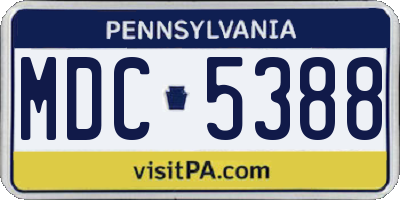 PA license plate MDC5388