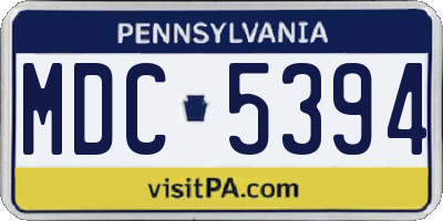 PA license plate MDC5394