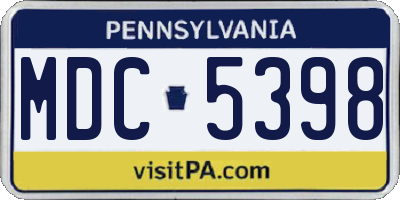 PA license plate MDC5398