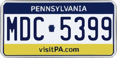 PA license plate MDC5399
