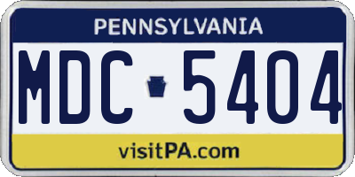PA license plate MDC5404