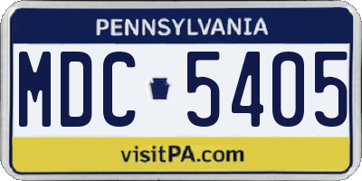PA license plate MDC5405