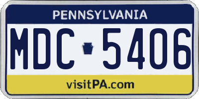 PA license plate MDC5406