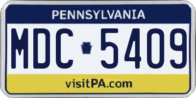 PA license plate MDC5409