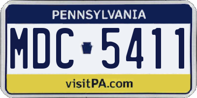 PA license plate MDC5411