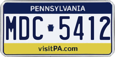 PA license plate MDC5412