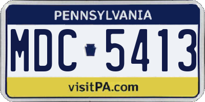 PA license plate MDC5413