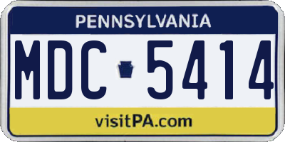 PA license plate MDC5414