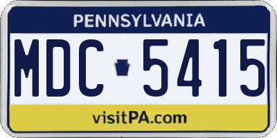 PA license plate MDC5415