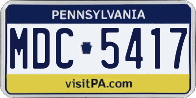 PA license plate MDC5417