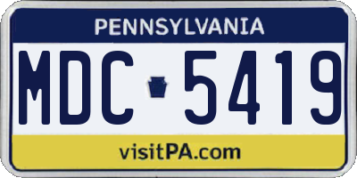 PA license plate MDC5419