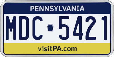 PA license plate MDC5421