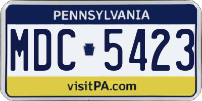 PA license plate MDC5423