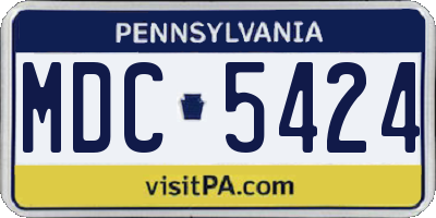 PA license plate MDC5424