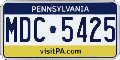 PA license plate MDC5425
