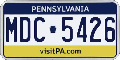 PA license plate MDC5426