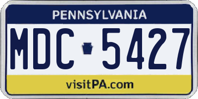 PA license plate MDC5427