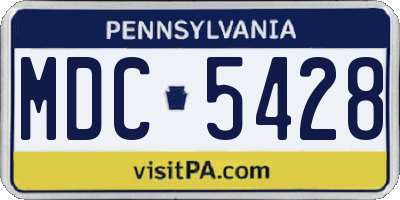 PA license plate MDC5428