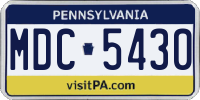 PA license plate MDC5430