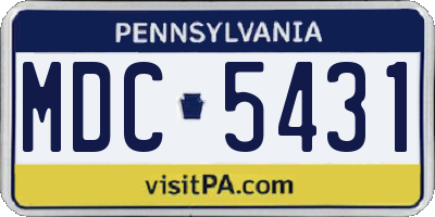 PA license plate MDC5431