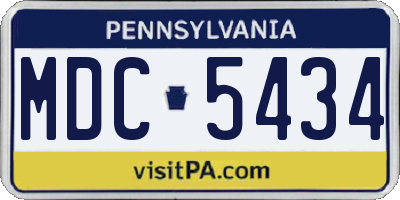 PA license plate MDC5434